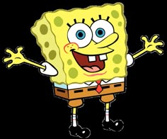 a cartoon spongebob character with his arms and legs stretched out