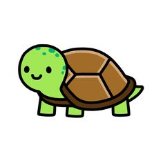 a sticker with a turtle on it's back and the head is smiling