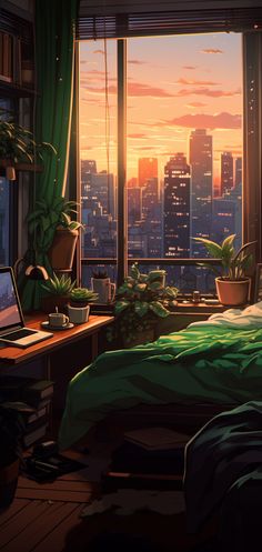 cozy sunset bedroom art, lofi apartment bedroom scene, sunset vibes artwork, urban bedroom decor, city apartment lofi illustration, bedroom plants art, cozy room sunset painting, lofi aesthetic art, lofi bedroom wall decor, apartment plants art, relaxing sunset ambiance art, lofi chill room art, urban apartment coziness, bedroom plants wall art, laid-back sunset atmosphere, lofi chill space art, city apartment cozy vibes, bedroom greenery artwork, sunset lofi relaxation Lofi Landscape Wallpaper, Cozy Bedroom Anime, Cozy Lofi Wallpaper, Cozy Bedroom Illustration, Cozy Digital Art, Lofi Live Wallpaper, Lofi Art Wallpaper, Lofi Wallpaper Iphone, Lofi Chill Wallpaper