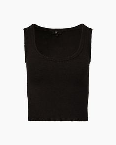 Jet Black Fall Knit Crop Top Tank Top, Fall Knit Crop Tank Top, Knit Scoop Neck Crop Top, Casual Textured Knit Top With Scoop Neck, Fitted Knit Crop Top With Scoop Neck, Trendy Scoop Neck Tank Top For Fall, Fall Trendy Scoop Neck Tank Top, Chic Scoop Neck Knit Top For Layering, Knit Crop Top For Layering