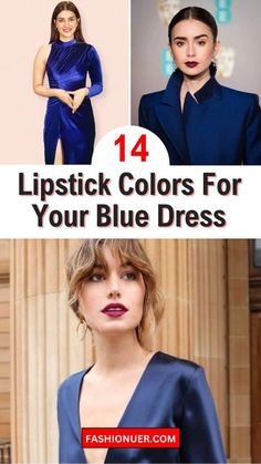 Blue Dress Lipstick Ideas, Lipstick For Blue Dress, Lipstick With Blue Dress, Lipstick With Purple Dress, Formal Makeup For Blue Dress, Summer Lipstick Colors, Blue Top Outfit, Cornflower Blue Dress, Baby Blue Outfit