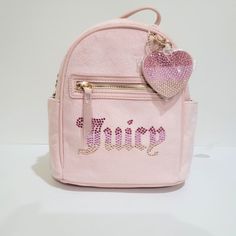 Juicy Couture Pink Mini Backpack In Velvet Pink Small Bag - Nwt This Extremely Cute Pink Juicy Mini Backpack Is The Perfect Small Bag For Everyday Use! Brand New With Tags Pink Mini Backpack, Velvet Pink, Y2k Pink, Juicy Couture Bags, Small Backpack, Pink Mini, Walker Boots, Mini Backpack, Rain And Snow Boots