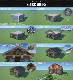 the instructions for how to build a minecraft house in 4 easy steps, with pictures