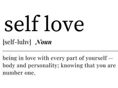 the words self love are in black and white