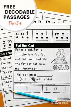 three printable worksheets with the words and pictures on them