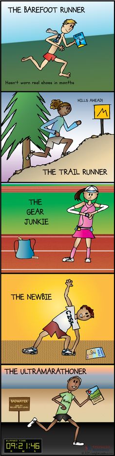 the four stages of running and how they are used to help them in this cartoon