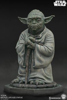 yoda life - size statue from sideshow star wars the empire strikes back to earth