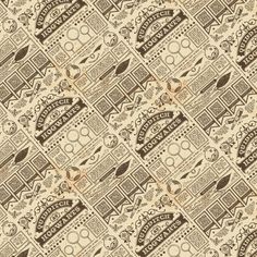 an old fashioned wallpaper pattern with brown and white designs