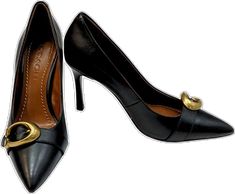 Coach Heels, Business Wear, Coach Leather, Coach Shoes, Black Heels, Really Cool Stuff, Pumps, Size 6, Collage