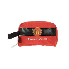 Official Manchester United FC Travel Bag 23cm Pencil Case Kids Unisex with Manchester United Crest/Emblem for School or Traveling in Red Manchester United, Travel Bag