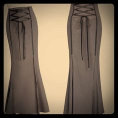 This Sexy Vintage Skirt With It Black Lace Ties To Your Adjustment. Size Small . I Believe You Love The Spilts In The Front To Show Off Those Beautiful Legs, Only Have 3 Left Fitted Gray Maxi Skirt With Lined Skirt, Elegant Fitted Gray Maxi Skirt, Elegant Gray Fitted Maxi Skirt, Elegant High Waist Gray Skirt, Fitted Gray Lined Skirt, Fitted Lined Gray Skirt, Gothic Stretch Bottoms For Evening, Gray Fitted Party Skirt, Fitted Gray Skirt For Party