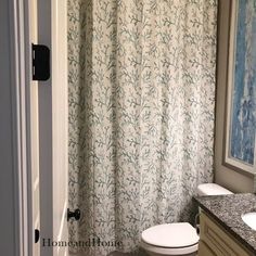 a bathroom with a white toilet sitting next to a sink