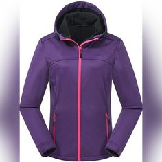 Experience Ultimate Coziness: Stay Toasty And Comfortable All Winter With The Atlaslava Women's Softshell Jacket, Crafted From Plush Micro Polar Fleece. This Jacket Provides Exceptional Insulation, Keeping You Cozy No Matter The Weather Conditions.Stay Protected From The Elements: With The Woman Soft Shell Jacket, You'll Stay Dry And Protected From The Elements. Its Water-Resistant Finish Makes It Perfect For Outdoor Adventures And Can Handle Light Rain Or Snow With Ease.Durable And Multipurpose Purple Windbreaker For Winter Outdoor Activities, Winter Purple Windbreaker For Outdoor, Purple Winter Windbreaker For Outdoor, Sporty Purple Outerwear For Outdoor, Pink Windproof Outerwear For Hiking, Hooded Purple Outerwear For Hiking, Purple Outerwear With Fleece Lining For Outdoor Activities, Softshell Jacket, Outdoor Running