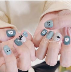 Kuku Harajuku Cartoon, Hello Nails, Shiny Nails, Kawaii Nails, Elegant Nails, Trendy Nails, Halloween Nails