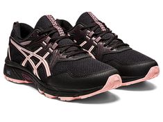 Women's GEL-VENTURE 8 | Black/Frosted Rose | Trail Running Shoes | ASICS Asics Women Shoes, Asics Gel Venture, Asics Women Gel, Asics Running Shoes, Volleyball Shoes, Wide Shoes, Asics Women, Trail Shoes, Gym Shoes