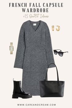 French Fall Capsule Wardrobe Essentials +15 Outfit Ideas Autumn In France, Autumn Looks, French Clothing