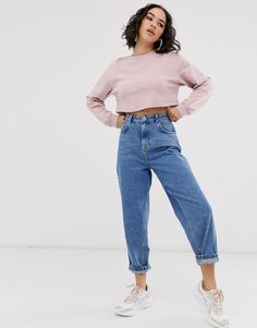 Minimal Wardrobe, Crop Sweater, Cropped Sweater, Pink Fashion, Mom Jeans, Must Haves, Asos, Wardrobe, Pants