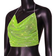 Neon rhinestone see through backless top. Backless Top, Girl Top, Neon, Women's Top