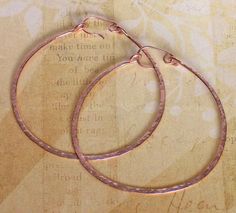 Hammered rose gold hoops Hammered Rose Gold Hoop Earrings Gift, Hammered Copper Hoop Earrings As Gift, Copper Hammered Hoop Earrings As Gift, Rose Gold Wire Wrapped Hoop Earrings, Rose Gold Hammered Small Hoop Earrings, Rose Gold Hoop Earrings, Brass Hoop Earrings, Copper Pearl, Brass Hoops