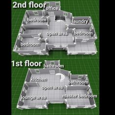 the floor plan for an apartment is shown in three different stages, including one bedroom and two