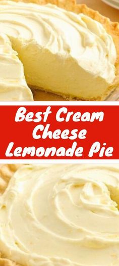 the best cream cheese lemonade pie is ready to be eaten