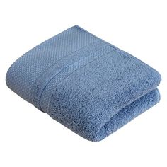 a blue towel folded on top of each other