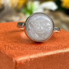 Natural Moonstone Sterling Silver Ring Boho Carved Ring - Etsy Sterling Silver Rings Boho, Face Necklace, Moonstone Ring Sterling Silver, Carved Ring, Message Jewelry, Gift Ring, Moonstone Ring, Dream Jewelry, Summer Jewelry