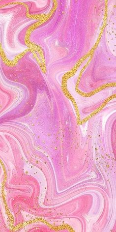 pink and gold paint with glitter on it