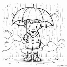 rainy day coloring pages for preschoolers and toddlers Raining Coloring Pages, Rainy Day Coloring Pages Free Printable, Rainy Weather Drawing, Preschool Rainy Day Activities, Rainy Season Worksheet, Rainy Day Preschool Activities, Rainy Season Drawing For Kids, Rainy Season Clothes, Rainy Day Coloring Pages