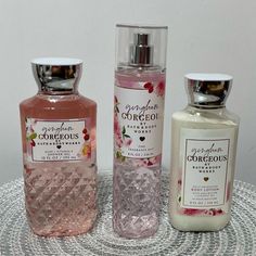 Gingham Gorgeous, Pink Strawberries, Peach Nectar, Bath & Body Works, Bath N Body Works, Gel Set, Bath And Body Works Perfume, Shower Skin Care, Fine Fragrance Mist