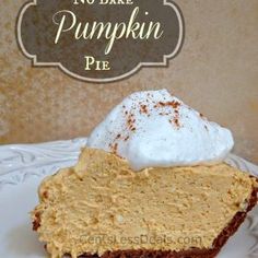 no bake pumpkin pie with whipped cream on top