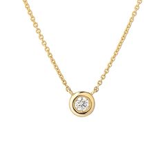 solitaire necklace Diamond Pendent, Classic Necklace, Circle Diamond, Bezel Set Diamond, 14k Gold Necklace, Moon Star, Bezel Diamond, Rose Gold Necklace, Conflict Free Diamonds