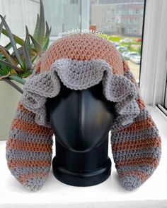 crochet orange and gray bunny bucket hat Marceline Crochet, Bunny Bucket Hat, Bunny Hat Crochet, Crochet Bunny Hat, Gray Bunny, Handmade Bunny, Hat Aesthetic, Crochet Mermaid, Bunny Hat