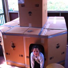 Boxes boxes boxes Things To Do With Cardboard, Indoor Forts, Backyard Kids Party, Carillons Diy