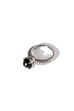 Sterling silver band with inverted black onyx and diamond accents. Onyx measures 3/8". Anna Sheffield Ring, Anna Sheffield, Black Crane, Maryam Nassir Zadeh, Onyx Ring, Love Ring, Sterling Silver Bands, Ring Sterling Silver, Conflict Free Diamonds