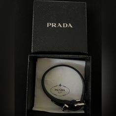 Authentic Brand New Prada Miu/Miu Bracelet. This Bracelet Has Never Been Worn. Questions? Leave A Comment Below! Happy Poshing Luxury Black Leather Bracelet With Palladium Hardware, Black Leather Bracelet With Palladium Hardware For Formal, Black Leather Bracelet With Palladium Hardware For Formal Occasions, Luxury Adjustable Leather Bracelet With Wrist Strap, Designer Adjustable Leather Bracelet, Designer Formal Bracelets With Logo Charm, Modern Formal Bracelet With Logo Charm, Modern Formal Bracelets With Logo Charm, Luxury Leather Strap Bracelets