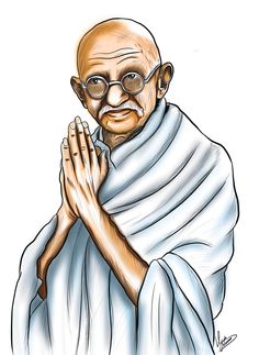 an old man with glasses and a white robe on his shoulders is holding his hands together