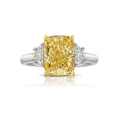 a yellow and white diamond ring