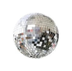 a silver disco ball on a white background