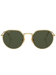 tinted geometric-frame sunglasses from RAY-BAN featuring dark green, gold-tone hardware, tinted lenses, geometric frame, raised bridge, straight arms and curved tips. These glasses come with a protective case.. Geometric Frame, Gold And Green, Tinted Sunglasses, Ray Ban Sunglasses, Sunglass Frames, Green Gold, Green And Gold