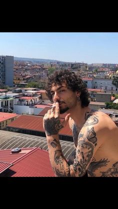 Mustache And Goatee, Men Haircut Curly Hair, Long Curly Hair, Big City, City Life, Haircuts For Men, Tattoos For Guys, Hair Inspiration, Pretty People