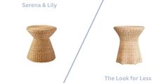 two different types of wicker stools