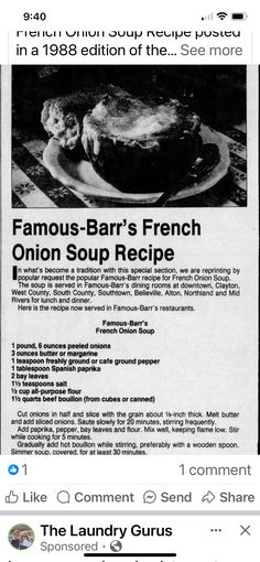 an old recipe is shown on the page