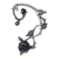 Alchemy Gothic Wild Rose Earring (Black/Silver) Ear Wrap Earrings, Rose Jewellery, Gothic Jewellery, Alchemy Gothic, Earrings Gothic, Goth Earrings, Edgy Jewelry, Gothic Earrings, Goth Jewelry