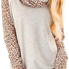 Polyester+Spandex Material: Cowl Neck Leopard Print Tops For Women Made Of Soft And Stretchy Fabric, Lightweight And Comfortable. Gray And Leopard Print. Garment Care: Wash By Hand Or Machine In Cold Water, Do Not Bleach, Hang Or Line Dry. Size:S=Us 4-6, M=Us 8-10, L=Us 12-14, Xl=16-18...Never Worn. New Heather Grey Stretch Tops For Fall, Heather Grey Tops For Layering In Fall, Heather Grey Tops For Fall Layering, Print Tops For Women, Cowl Neck Sweatshirt, Leopard Print Top, Tops For Women, Stretchy Fabric, Print Tops