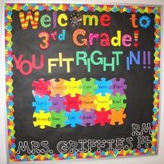 a blackboard with the words welcome to 3rd grade you fit right in