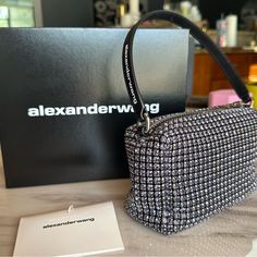 Authentic Alexander Wang I New Unused With Box Black Media, Alexander Wang, Limited Time, Black Silver, Alexander, Collage, Silver, Pins, Black