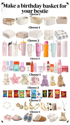 a bunch of different items that are in the shape of an advertisement for a baby's first birthday