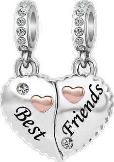 Valentine's Day Best Friend Gift Heart Charm Bracelet, Heart Charm Bracelet For Friendship And Mother's Day, Heart Shaped Nickel Free Friendship Charm Bracelet, Nickel Free Heart Charm Bracelet For Friendship, Mother's Day Heart Charm Bracelet For Friendship, Valentine's Day Gift Charms In Double Heart Shape, Nickel-free Heart Charm Bracelet For Friendship, Silver Heart Charm Bracelet For Friendship, Valentine's Day Double Heart Charm Bracelet For Friendship