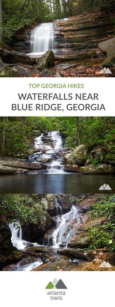 the blue ridge parkway and graveyard fields trail are shown in two separate images, one is